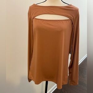 Nine West Long Sleeve Open at Neck Top Sz XXL NWT